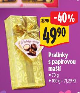 PRALINKY S PAPÍROVOU MAŠLÍ
