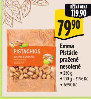 EMMA PISTÁCIE PRAŽENÉ NESOLENÉ
