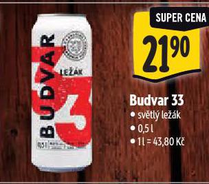 PIVO BUDVAR 33