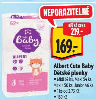 CUTE BABY DĚTSKÉ PLENKY