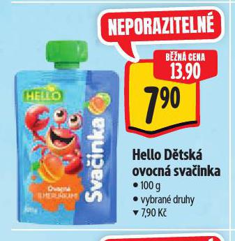 HELLO DĚTSKÁ OVOCNÁ SVAČINKA