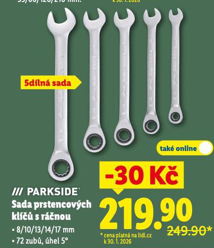 PARKSIDE SADA PRSTENCOV�CH KL��� S R��NOU
