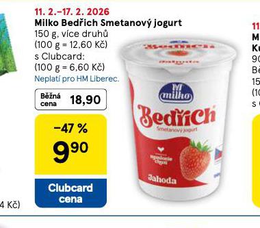 MILKO BED�ICH SMETANOV� JOGURT
