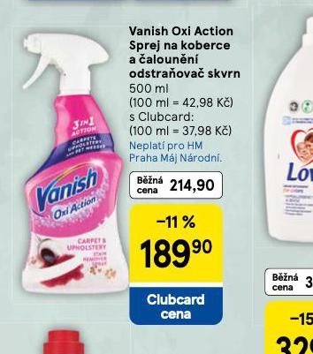 VANISH OXI ACTION SPREEJ NA KOBERCE A �ALOUN�N� ODSTRA�OVA� SKVRN