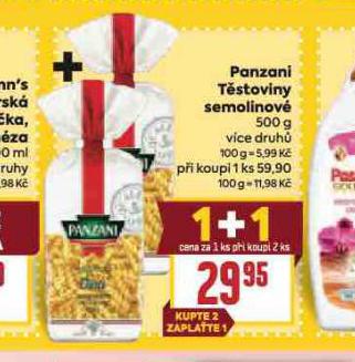 PANZANI T�STOVINY SEMOLINOV�