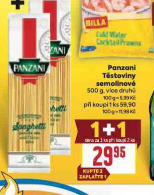 PANZANI T�STOVINY SEMOLINOV�