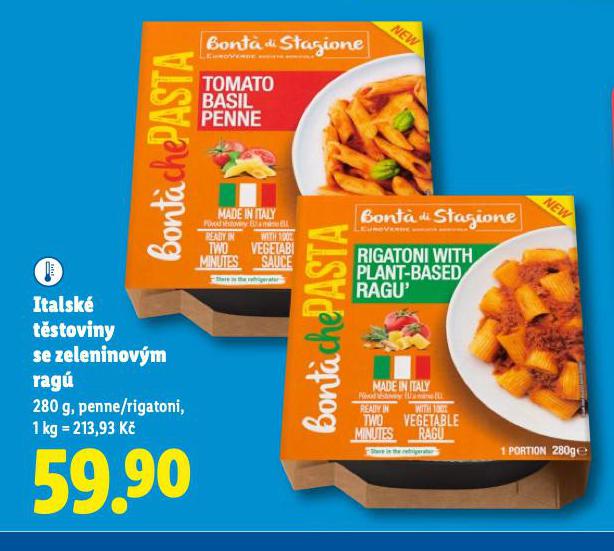 ITALSK� T�STOVINY SE ZELENINOV�M RAG�