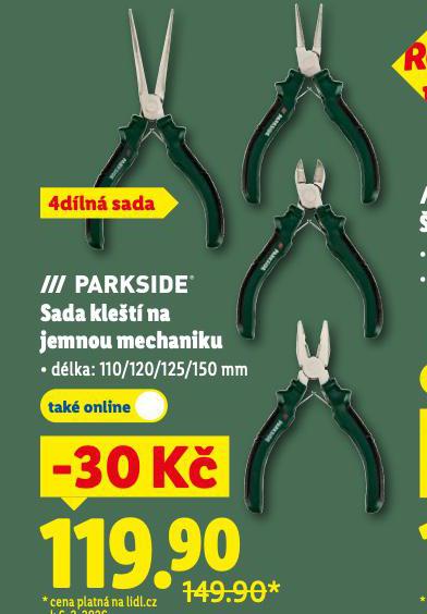 PARKSIDE SADA KLE�T� NA JEMNOU MECHANIKU