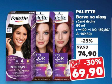 PALETTE BARVA NA VLASY