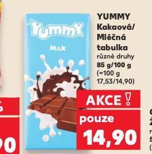 YUMMY KAKAOVÁ TABULKA