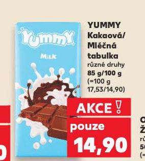 YUMMY ML��N� TABULKA