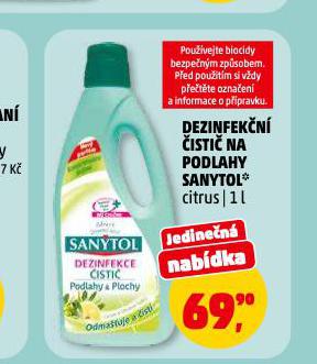 SANYTOL DEZINFEKČNÍ ČISTIČ NA PODLAHY