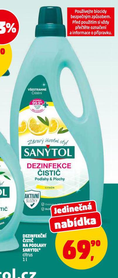 DEZINFEK�N� �ISTI� NA PODLAHY SANYTOL