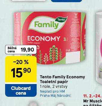 TENTO FAMILY ECONOMY TOALETNÍ PAPÍR