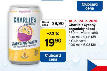 CHARLIE´S SYCENÝ ORGANICKÝ NÁPOJ