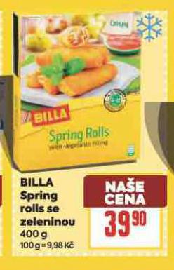 BILLA SPRING ROLLS SE ZELENINOU