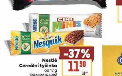 NETSLÉ CEREÁLNÍ TYČINKA