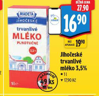 JIHOČESKÉ TRVANLIVÉ MLÉKO