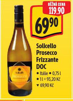 SOLICELLO PROSECCO FRIZZANTE DOC
