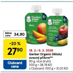 GERBER ORGANIC DĚTSKÝ OVOCNÝ PŘÍKRM