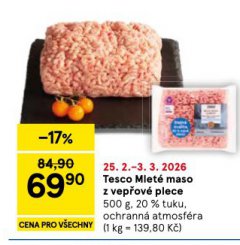 MLETÉ MASO Z VEPŘOVÉ PLECE