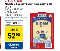 MADETA JIHOČESKÝ EIDAM MAXI PLÁTKY 30%
