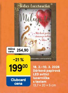 D�RKOV� PAP�ROV� LED SV�T�C� LUCERNI�KA S TEXTEM