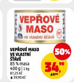 VEPŘOVÉ MASO VE VLASTNÍ ŠŤÁVĚ