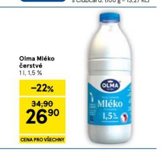 OLMA MLÉKO ČERSTVÉ 1,5%