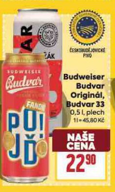 PIVO BUDWEISER BUDVAR
