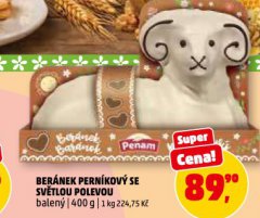 BERÁNEK PERNÍKOVÝ SE SVĚTLOU POLEVOU
