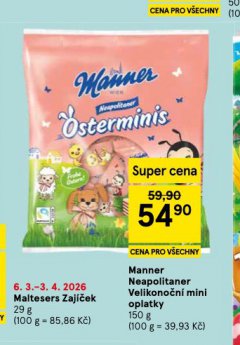 MANNER NEAPOLITANER VELIKONO�N� MINI OPLATKY