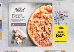TESCO FINEST PIZZA PROSCIUTTO & MUSHROOM
