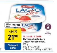 EHRMANN LACTO ZERO JOGURT �ECK�HO TYPU