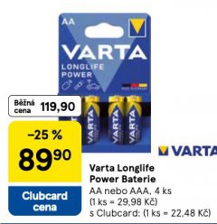VARTA LONGLIFE POWER BATERIE
