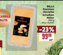 BILLA PREMIUM RACLETTE SCHEIBEN NATUR