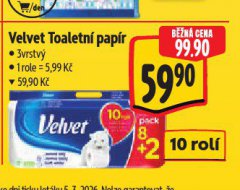 VELVET TOALETN� PAP�R