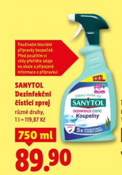 SANYTOL DEZINFEK�N� �ISTIC� SPREJ