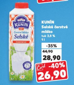 KUNÍN SELSKÉ ČERSTVÉ MLÉKO
