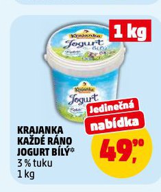 BÍLÝ JOGURT KAŽDÉ RÁNO KRAJANKA
