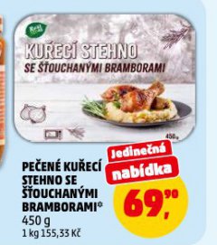 PEČENÉ KUŘECÍ STEHNO SE ŠŤOUCHANÝMI BRAMBORAMI