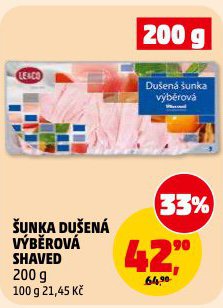 ŠUNKA DUŠENÁ VÝBĚROVÁ SHAVED