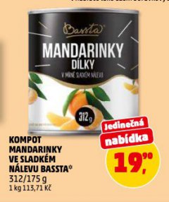 KOMPOT MADARINKY VE SLADKÉM NÁLEVU BASSTA