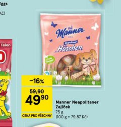 MANNER NEAPOLITANER ZAJÍČEK
