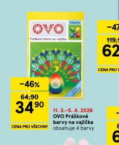 OVO PRÁŠKOVÉ BARVY NA VAJÍČKA