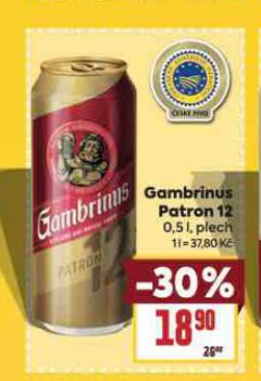 PIVO GAMBRINUS PATRON 12