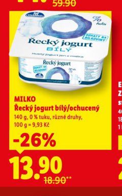 MILKO �ECK� JOGURT B�L� / OCHUCEN�