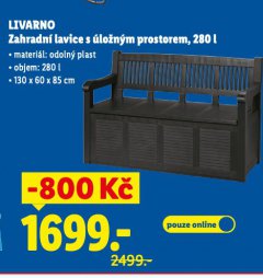 LIVARNO ZAHRADN� LAVICE S �LO�N�M PROSTOREM