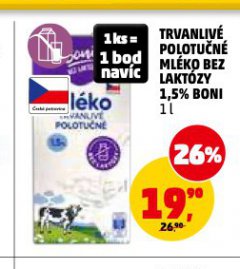 TRVANLIV� POLOTU�N� ML�KO BEZ LAKT�ZY