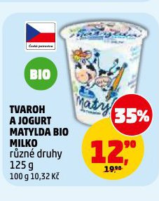 JOGURT A TVAROH MATYLDA BIO MILKO